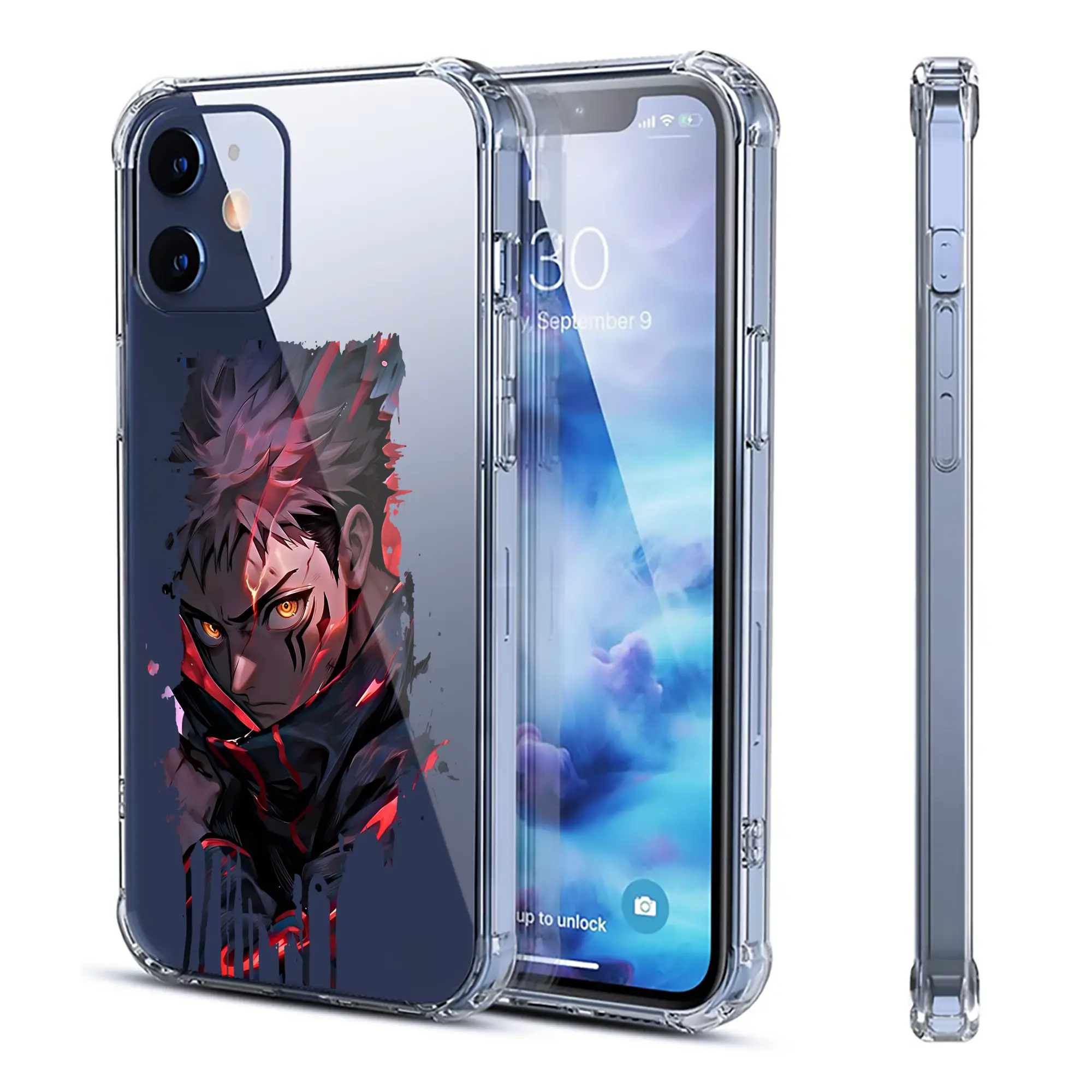 呪術廻戦 グッズ,虎杖 悠仁 - IPhone 12シリーズ対応 ・ 透明スマホケース ・ クリアソフトケース ・ TPU素材 ・ 耐衝撃 ・ 高密着 ・ 防汚 防指紋 ・ 簡単着脱